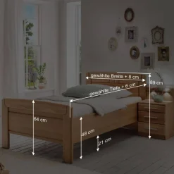 Wohnen Einzelbett mit Nachtkommode Set - Sendician (zweiteilig)