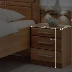 Wohnen Einzelbett mit Nachtkommode Set - Sendician (zweiteilig)