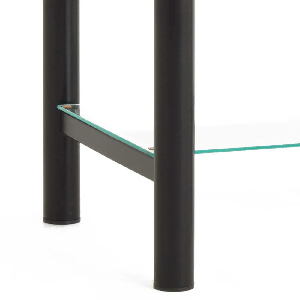 Wohnen Eisen Nachttisch Aguero in Schwarz mit Glas