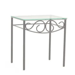 Wohnen Eisen Nachttisch Brescania in Silberfarben