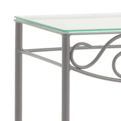 Wohnen Eisen Nachttisch Brescania in Silberfarben