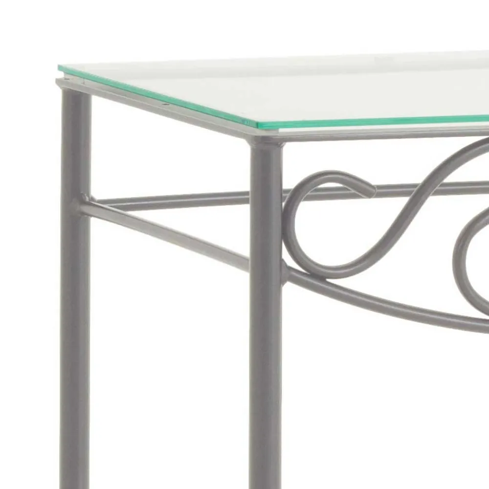 Wohnen Eisen Nachttisch Brescania in Silberfarben