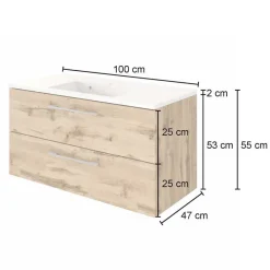 Wohnen Elegante Badmöbel Kombination - Lemnas (dreiteilig)