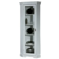 Wohnen Vitrinen|Wohnzimmer-Vitrinen*Elegante Eckvitrine im Vintage Landhaus Look - Zarinas
