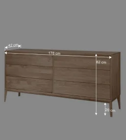 Wohnen Elegante Kommode aus Wildeiche Bianco geölt - Lamia