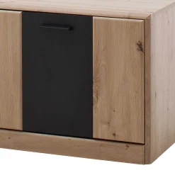 Wohnen Elegante TV Bank in Eiche & Grau - Larinca