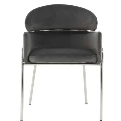 Wohnen Wohnzimmerstühle*Eleganter Armlehnstuhl in Grau & Silber - Ecolosia