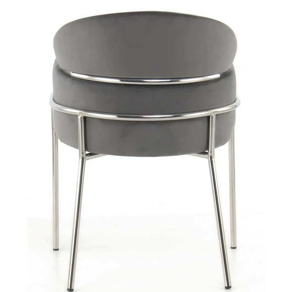 Wohnen Wohnzimmerstühle*Eleganter Armlehnstuhl in Grau & Silber - Ecolosia