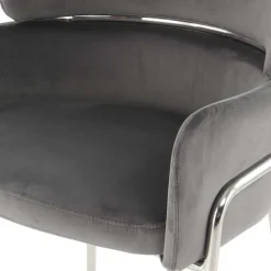 Wohnen Wohnzimmerstühle*Eleganter Armlehnstuhl in Grau & Silber - Ecolosia