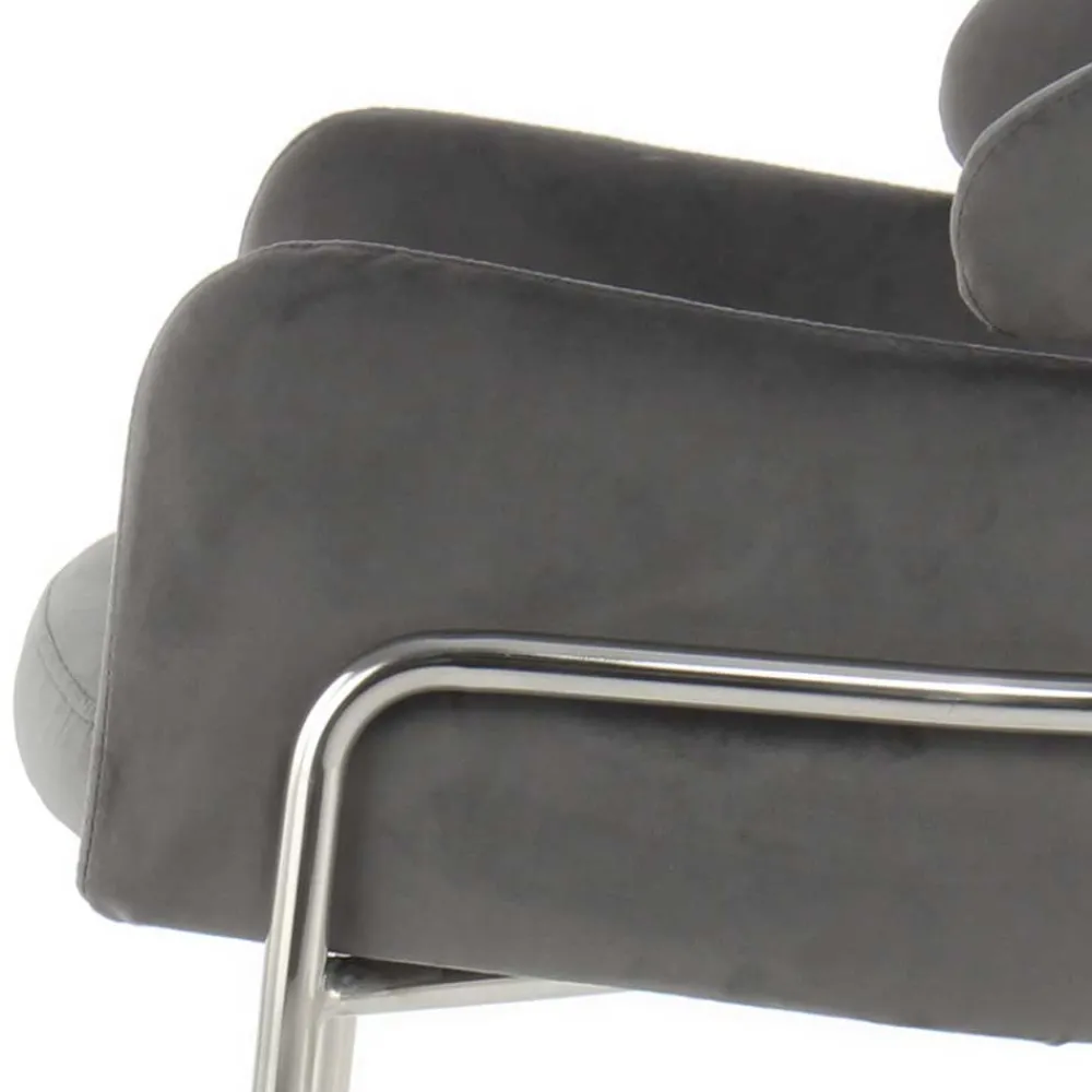 Wohnen Wohnzimmerstühle*Eleganter Armlehnstuhl in Grau & Silber - Ecolosia