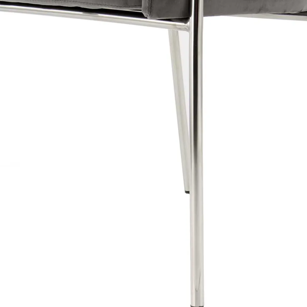 Wohnen Wohnzimmerstühle*Eleganter Armlehnstuhl in Grau & Silber - Ecolosia