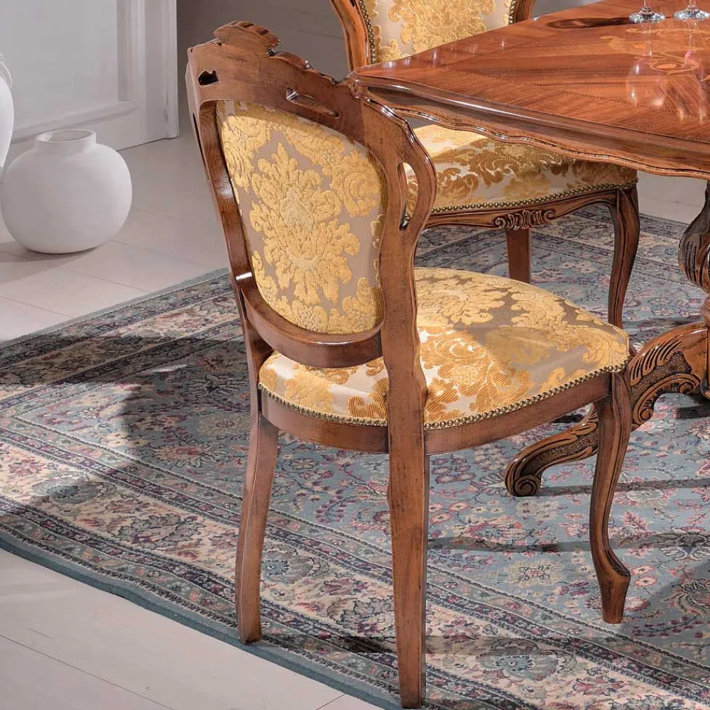 Wohnen Barock Möbel|Braune Möbel*Eleganter Barock Polsterstuhl Magari in Gold Beige