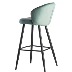 Wohnen Hocker|Barhocker*Eleganter Barstuhl in Mintgrün Samt - Bennet