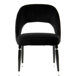 Wohnen Eleganter Designstuhl in Schwarz Samt - Siiri (2er Set)