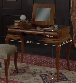 Wohnen Eleganter Frisiertisch mit Klappspiegel in Nussbaum - Motiz