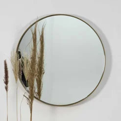 Wohnen Eleganter Glasspiegel mit Metallrahmen Gold - Emzatina