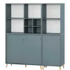 Wohnen Eleganter Office Schrank in Petrol Blau - Baiamare