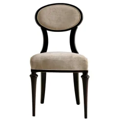 Wohnen Eleganter Polsterstuhl mit ovaler Medaillon Lehne - Celorma