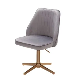 Wohnen Bürostühle*Eleganter Schreibtisch Drehstuhl in Grau Samt - Cessma