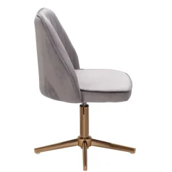 Wohnen Bürostühle*Eleganter Schreibtisch Drehstuhl in Grau Samt - Cessma