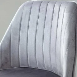 Wohnen Bürostühle*Eleganter Schreibtisch Drehstuhl in Grau Samt - Cessma