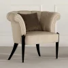 Wohnen Eleganter Sessel in Beige Stoffbezug - Gatron