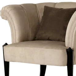 Wohnen Eleganter Sessel in Beige Stoffbezug - Gatron