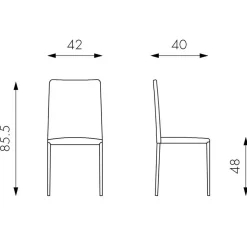 Wohnen Küchenstühle|Esszimmerstühle*Eleganter Stuhl Giant aus Kunstleder (4er Set)