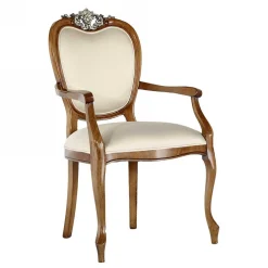 Wohnen Eleganter Tischsessel in Beige Stoff - Dominica