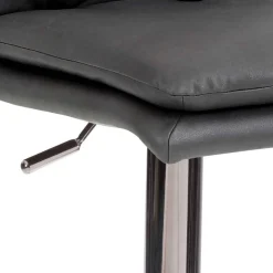 Wohnen Barhocker|Hocker*Eleganter Tresenstuhl in Dunkelgrau & Chrom - Fregato