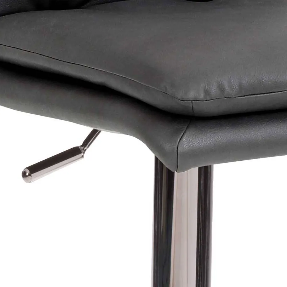 Wohnen Barhocker|Hocker*Eleganter Tresenstuhl in Dunkelgrau & Chrom - Fregato