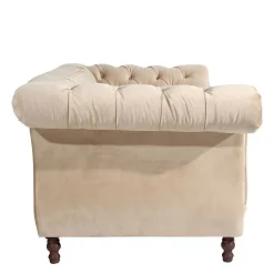 Wohnen Elegantes Barocksofa in Beige Samtvelours - Hihat
