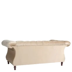 Wohnen Elegantes Barocksofa in Beige Samtvelours - Hihat