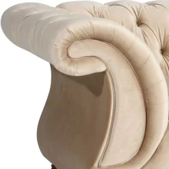Wohnen Elegantes Barocksofa in Beige Samtvelours - Hihat