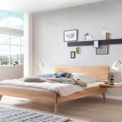 Wohnen Betten|Betten*Elegantes Holzbett aus geölter Wildeiche - Mathan