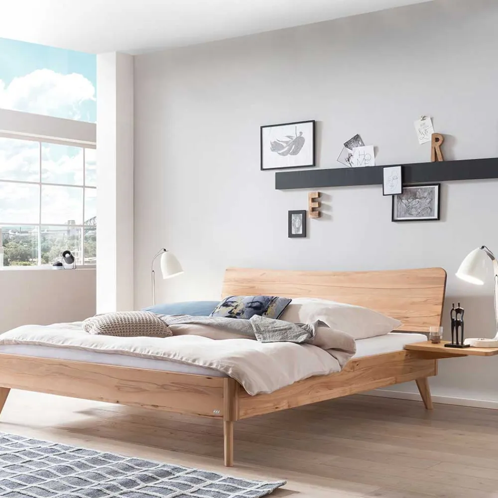 Wohnen Betten|Betten*Elegantes Holzbett aus geölter Wildeiche - Mathan