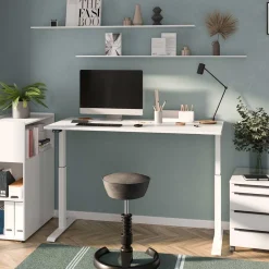 Wohnen Elektrisch höhenverstellbarer Schreibtisch in Weiß - Sparkle