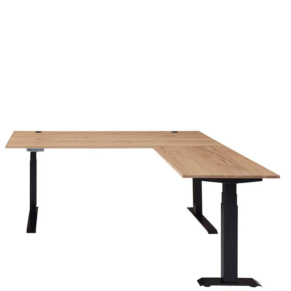 Wohnen Elektrisch höhenverstellbarer Winkelschreibtisch modern - Emly