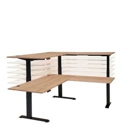 Wohnen Elektrisch höhenverstellbarer Winkelschreibtisch modern - Emly