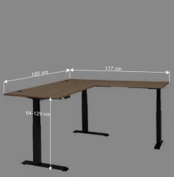 Wohnen Elektrisch höhenverstellbarer Winkelschreibtisch modern - Emly