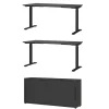 Wohnen Home Office Möbel|Büro Komplett*Elektrisch verstellbare Tische & Schrank Set - Tila (dreiteilig)