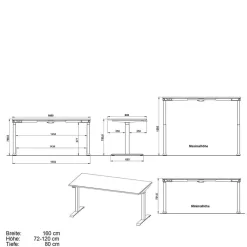 Wohnen Home Office Möbel|Büro Komplett*Elektrisch verstellbare Tische & Schrank Set - Tila (dreiteilig)