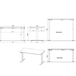 Wohnen Bürotische*Elektrisch verstellbarer Bürotisch Set - Great (zweiteilig)