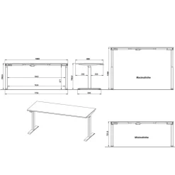 Wohnen Bürotische*Elektrisch verstellbarer Bürotisch Set - Great (zweiteilig)