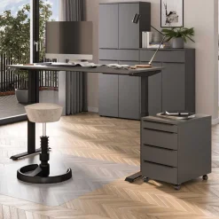 Wohnen Bürotische*Elektrisch verstellbarer Bürotisch & Rollcontainer - Tila (zweiteilig)