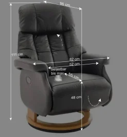 Wohnen Elektrisch verstellbarer Sessel Jersy in Grau