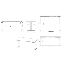 Wohnen Bürotische*Elektrisch verstellbarer Officetisch modern - Chilena