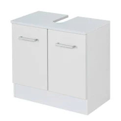 Wohnen Waschtisch|Waschbeckenunterschränke*60er Doppeltür Unterbeckenschrank in Weiß - Skiranov