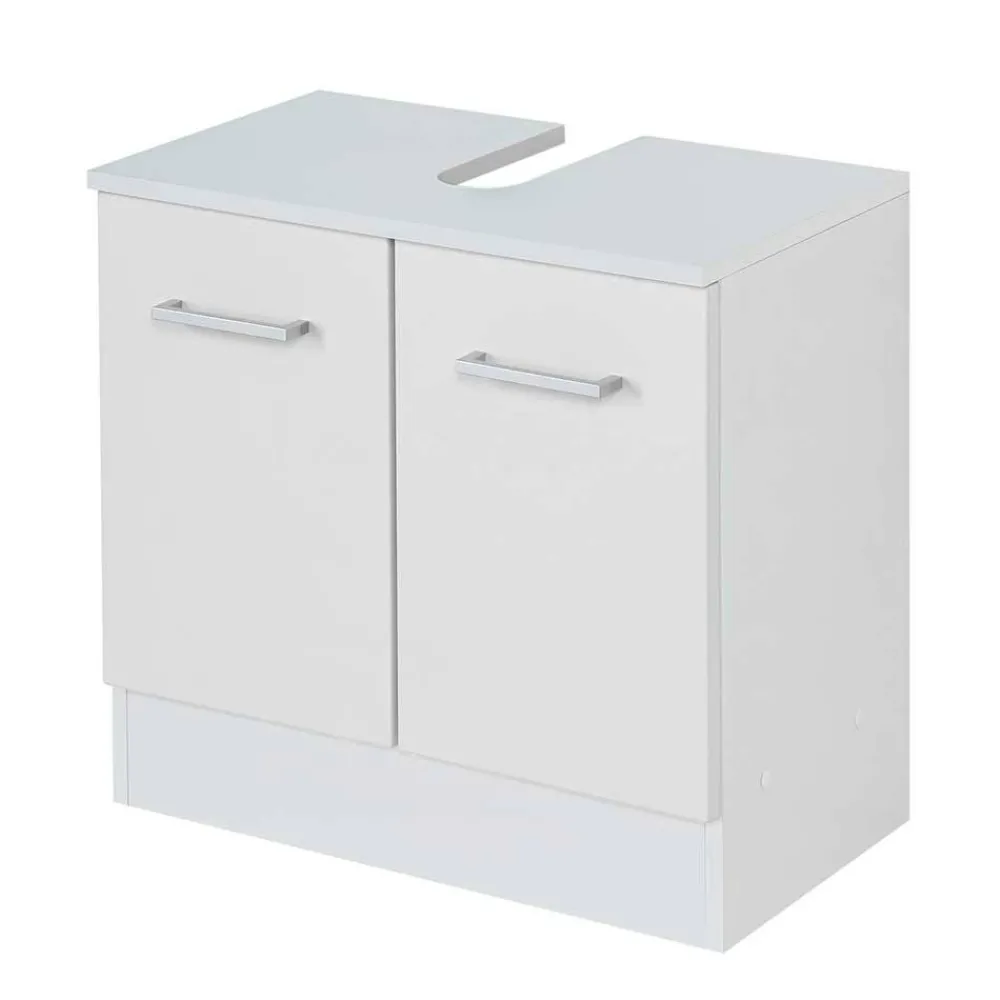 Wohnen Waschtisch|Waschbeckenunterschränke*60er Doppeltür Unterbeckenschrank in Weiß - Skiranov