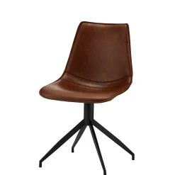 Wohnen 2er Kunstlederstuhl-Set in Braun - Enyet (2er Set)